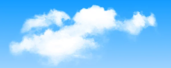 Nuage Isolé Réaliste Sur Fond Ciel Bleu Modèle Ressort Vectoriel — Image vectorielle