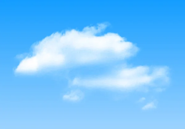 Nuvem Isolada Realista Fundo Céu Azul Modelo Mola Vetorial —  Vetores de Stock