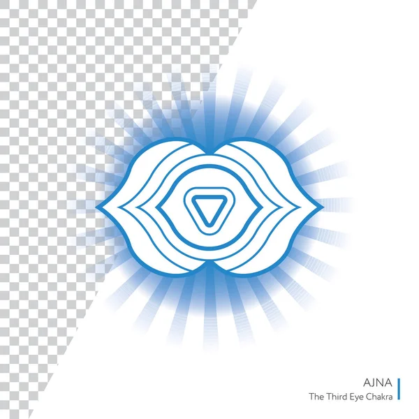 Ajna. Chakra vektor terisolasi ikon minimalistik dengan aura transparan untuk studio yoga, spanduk, poster . - Stok Vektor