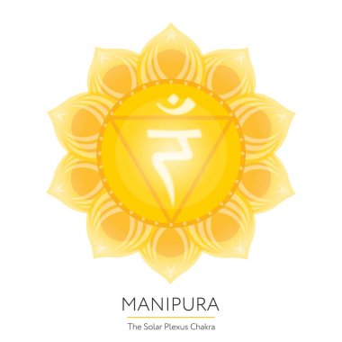 Manipura. Chakra vector isolated multicolored icon - for yoga studio, banner, poster. Editable concept. clipart