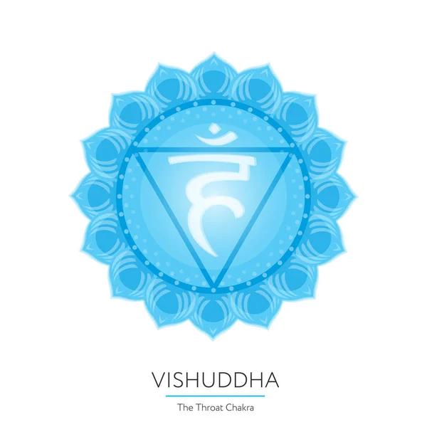 Vishuddha. Chakra vector isolated multicolored icon - for yoga studio, banner, poster. Editable concept. — Stock Vector