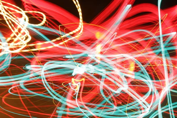 Çizgili etkisi, çok renkli aydınlatma satırlarında hareket - soyut kavram, etkisi - uzun pozlama fotoğraf