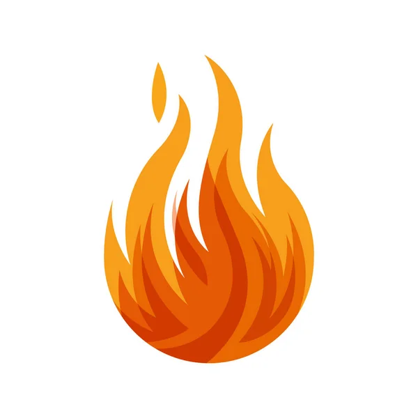 Tűz Szimbólum Vektor Illusztráció Elszigetelt Fehér Alapon — Stock Vector