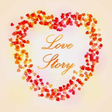 Düğün günü kartı. Metniniz için yer ile kalp.