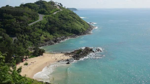 Playa Yanui y cabo Promthep en Phuket — Vídeos de Stock