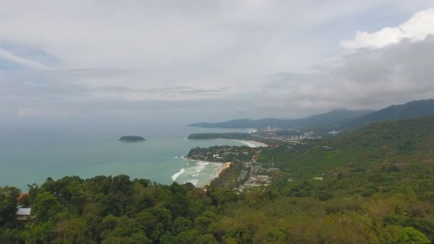 在普吉岛的美丽景色卡塔和卡隆海滩 — 图库视频影像