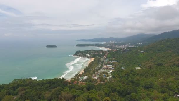 Hermosas vistas de las playas de Kata y Karon en Phuket — Vídeos de Stock