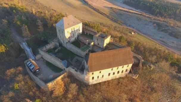 Середньовічний замок Tocnik, Чеська Республіка — стокове відео