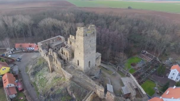 Castillo medieval Okor en República Checa — Vídeo de stock