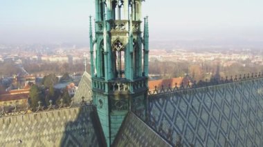 Gotik St Vitus Katedrali Prag Kalesi karmaşık tavan çizgisi