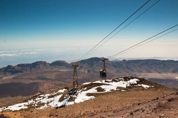 Funiculaire sur un téléphérique menant au volcan Teide à Tenerife — Photo