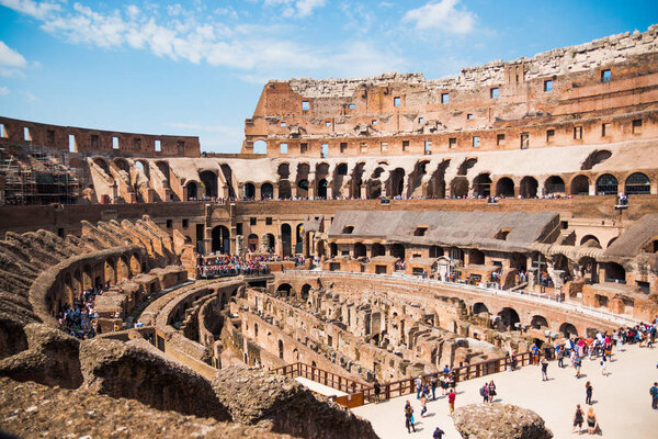 Ancient ruins of Coliseum in Rome