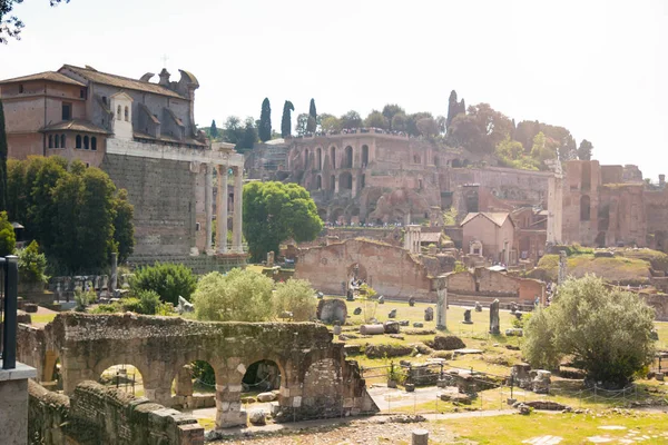 Foro, rovine romane con paesaggio urbano della Roma antica — Foto Stock