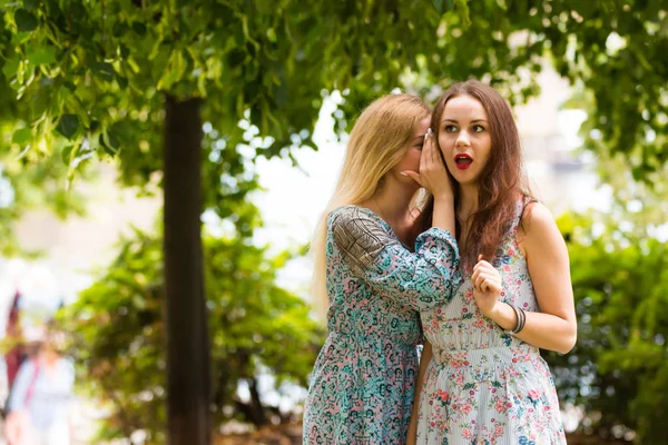 Deux jolis adolescents plus mignons partagent des secrets — Photo