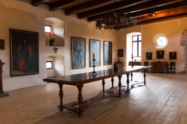 Ortaçağ eski Kalesi Kost Çek Cumhuriyeti'nde kost, Çek Cumhuriyeti - 02.09.2017: Interier