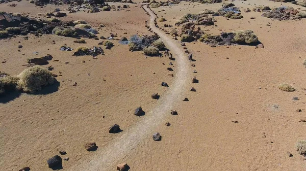 Vue Aérienne du sentier pédestre dans le Parc National du Teide à Tenerife, Espagne — Photo