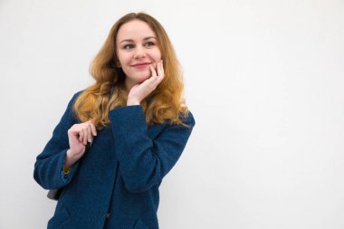 Casual kadın ceket beyaz arka plan üzerinde