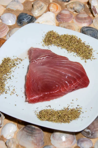 Italian Tuna Steak Freshly Catched Cooked — Stock Photo, Image