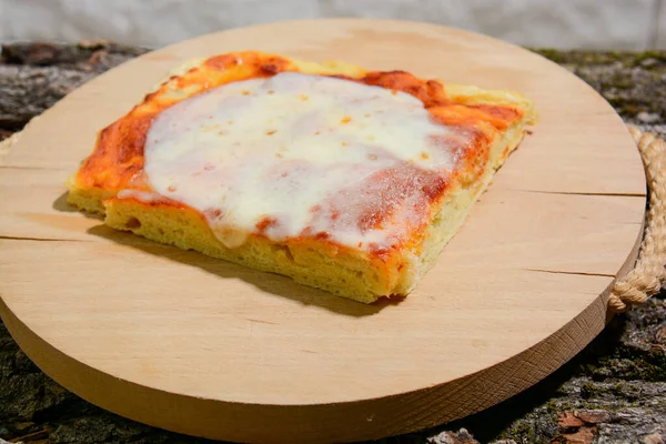 Homemade Italian Food Pizza Made Durum Wheat Flour Tomato Mozzarella — Stock Photo, Image