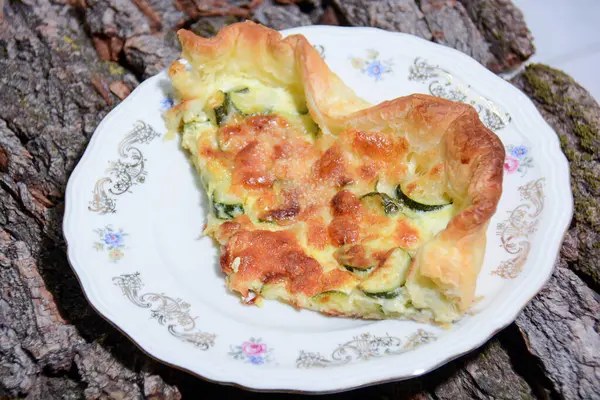 Homemade Italian Food Savory Shortcrust Pie Vegetables Mozzarella — Stock Photo, Image