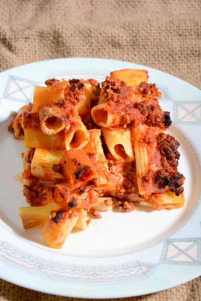 Original Italienische Hausgemachte Gebackene Pasta — Stockfoto