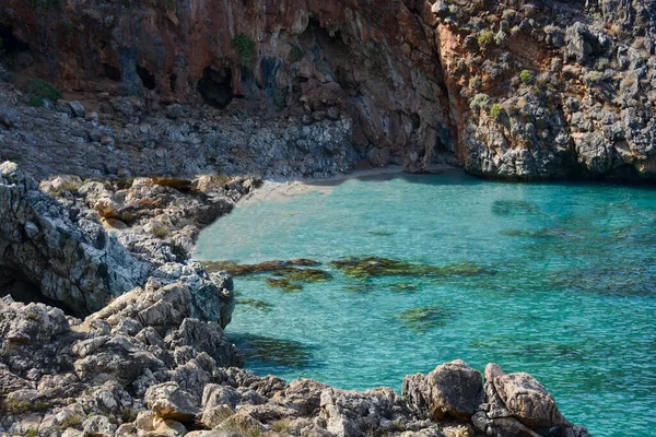 Cliffs Italianos Únicos Espetaculares Vista Rara Costa Sicília — Fotografia de Stock