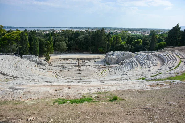 Вигляд Перспективи Грецького Театру Сіракузах Італія — стокове фото