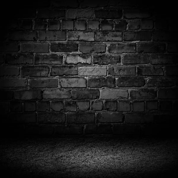 Abstract luxury black cement brick with border black vignette ba — Stock Photo, Image
