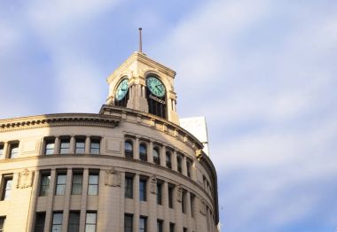 Tokyo, Japonya - Mart 2,2017: Ginza Seiko Saat Kulesi, Ginza dis