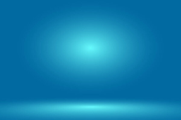 Пустой синий зал студии, используемый в качестве фона для отображения вашей продукции - Вектор
