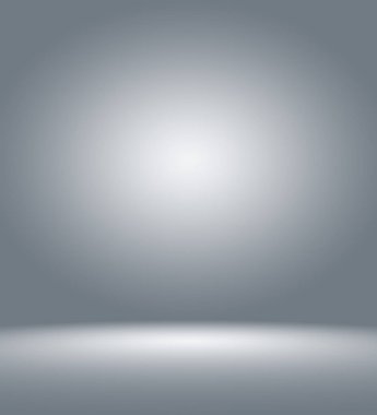 Boş fotoğrafçı studio arka plan soyut, arka plan doku güzellik karanlık temizlemek ve boş geniş oda kış iç açık mavi, soğuk gri, karlı beyaz degrade düz duvar ve zemin ışık