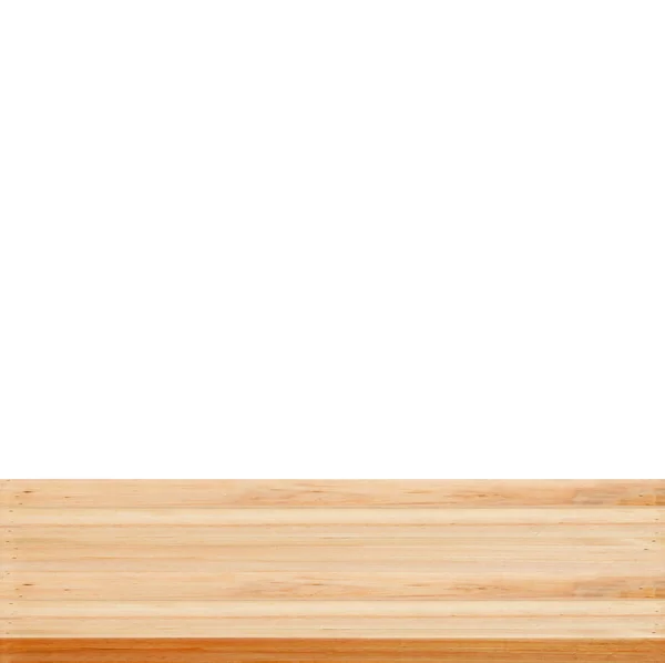 Closeup Clear houten studio achtergrond op witte achtergrond - wel — Stockfoto