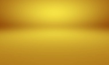 Soyut Lüks Altın Gradyan Stüdyo Duvarı. Arka plan, düzen, afiş ve ürün sunumu olarak kullanılabilir..