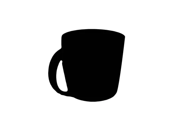 Silueta šálek kávy na bílém — Stock fotografie
