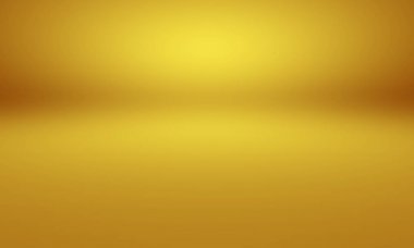 Soyut Lüks Altın Gradyan Stüdyo Duvarı. Arka plan, düzen, afiş ve ürün sunumu olarak kullanılabilir..