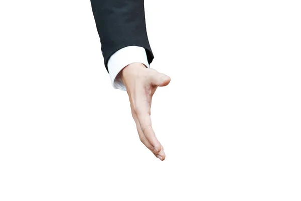 Тремтячі руки чоловіків бізнесменів ізольовані на білому — стокове фото