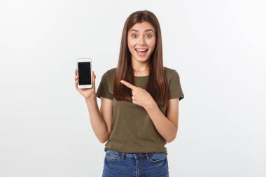 Akıllı Telefonu Tutan Kız - Güzel gülümseyen kız akıllı telefonu tutuyor