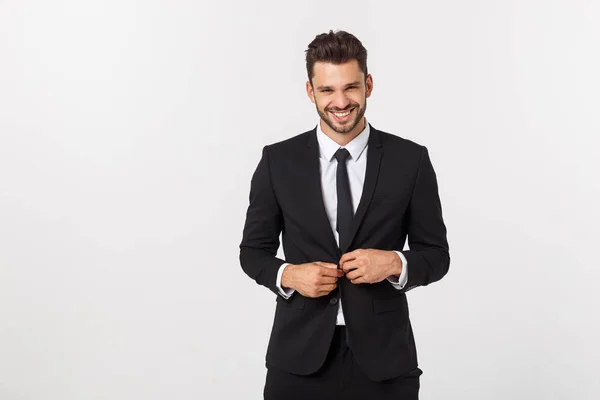 Business Concept - Portrait Handsome Business man confident face. White Background. — Stock Photo, Image