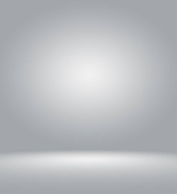 Boş beyaz ve gri stüdyo arkaplanı