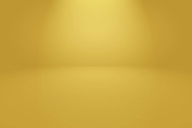 Soyut Lüks Altın Gradyan Stüdyo Duvarı. Arka plan, düzen, afiş ve ürün sunumu olarak kullanılabilir..