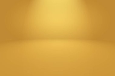 Soyut Lüks Altın Gradyan Stüdyo Duvarı. Arka plan, düzen, afiş ve ürün sunumu olarak kullanılabilir..