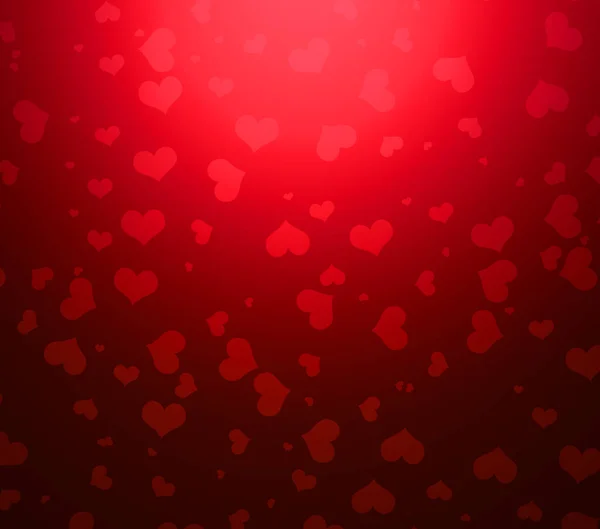 Vermelho valentines fundo com corações — Fotografia de Stock