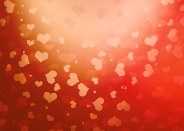 Röda valentiner bakgrund med hjärtan — Stockfoto