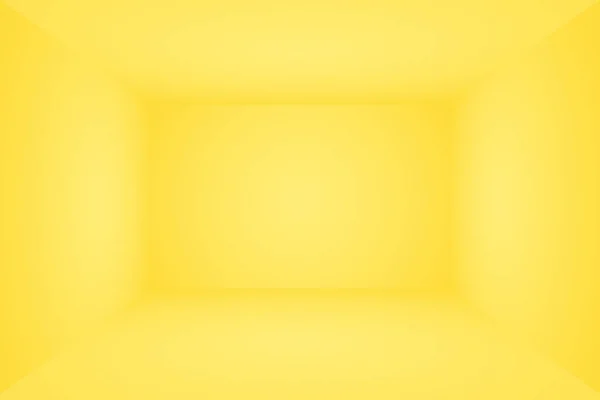 Abstract solid of shining yellow gradient studio wall room background. Quarto 3D . — Fotografia de Stock
