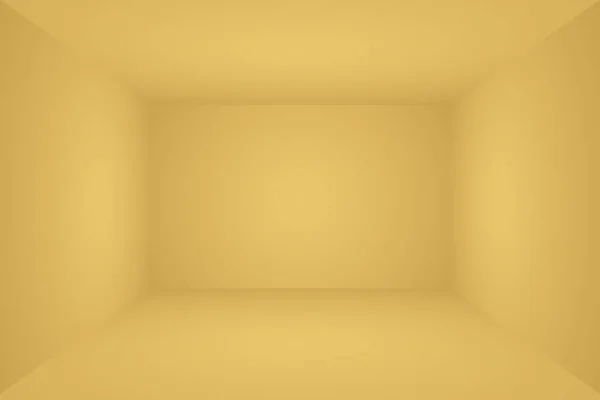 Abstraktní pevné zářící žlutý gradient studio stěna místnosti pozadí. 3D pokoj. — Stock fotografie