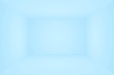 Soyut Lüks Derece Mavi arka plan. Siyah vignette Stüdyo Sancağıyla Pürüzsüz Koyu Mavi. 3D Stüdyo Odası.