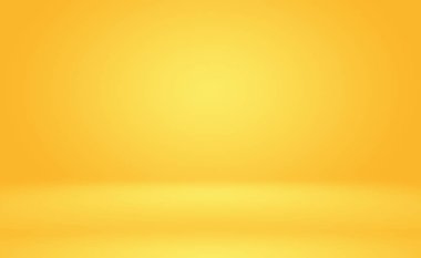 Parlak sarı gradyan stüdyo odası arka planının soyut katı.