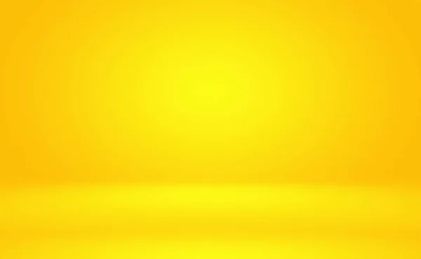 Sólido abstracto de resplandeciente gradiente amarillo estudio pared habitación fondo. — Foto de Stock