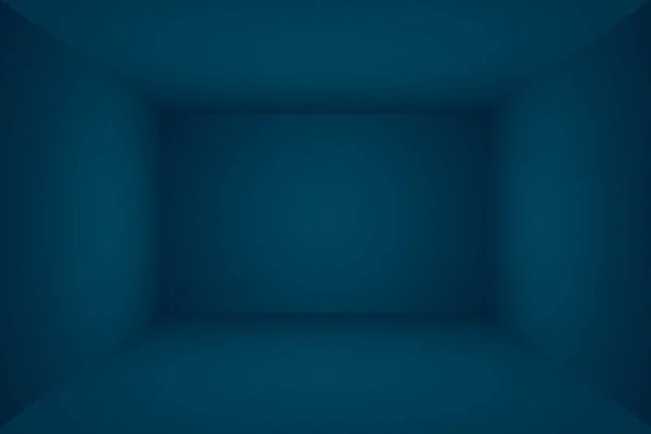 Resumen Gradiente de lujo Fondo azul. Liso Azul oscuro con vignette negra Studio Banner. Habitación Estudio 3D . — Foto de Stock