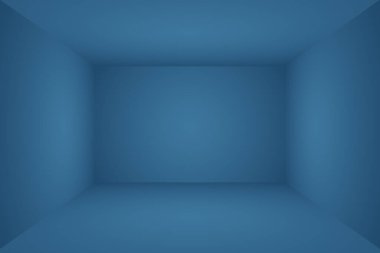 Abstract Luxury gradient Blue background. Smooth Dark blue with Black vignette Studio Banner. 3D Studio Room. clipart